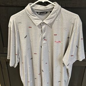 Travis Mathew Light Gray Polo with Pattern